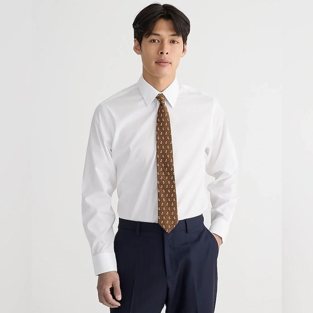 J Crew Bowery wrinkle-free dress shirt with point collar BM199